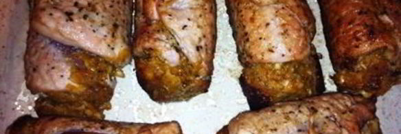 рулетики из свинины с инжиром и миндалем