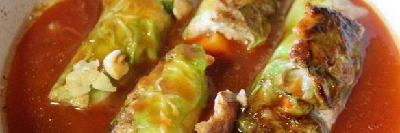 рулетики из свинины с овощами