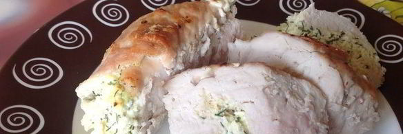 рулеты из индейки с творогом и зеленью