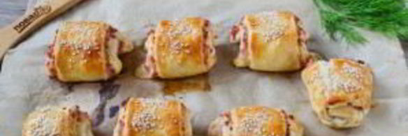 закусочные слойки-рулетики