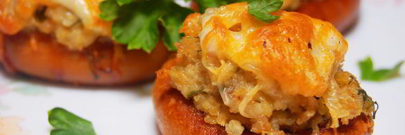 сушки, запеченные с мясным фаршем