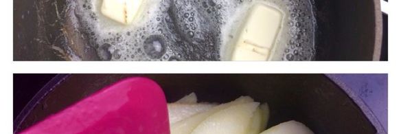 французские жареные сэндвичи с сыром филадельфия и зелеными яблоками