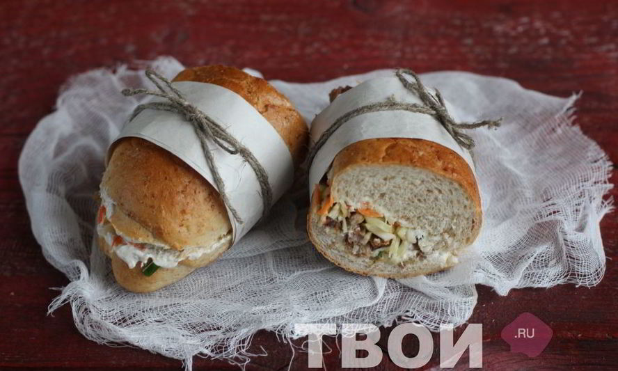 Рецепт сэндвича с мясом и капустой