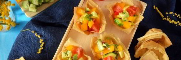 тарталетки из теста фило с салатом