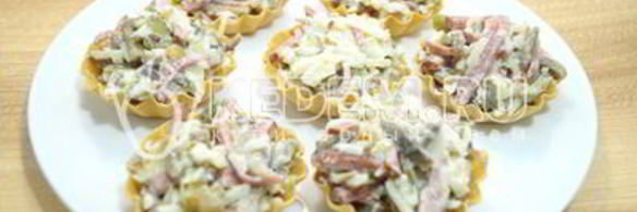 тарталетки с грибами праздничные