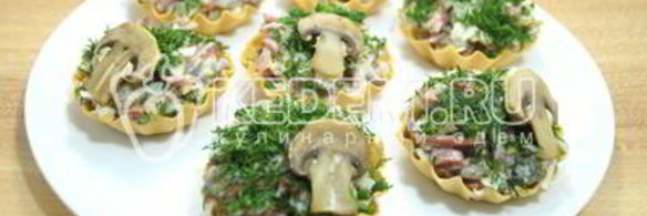 тарталетки с грибами праздничные