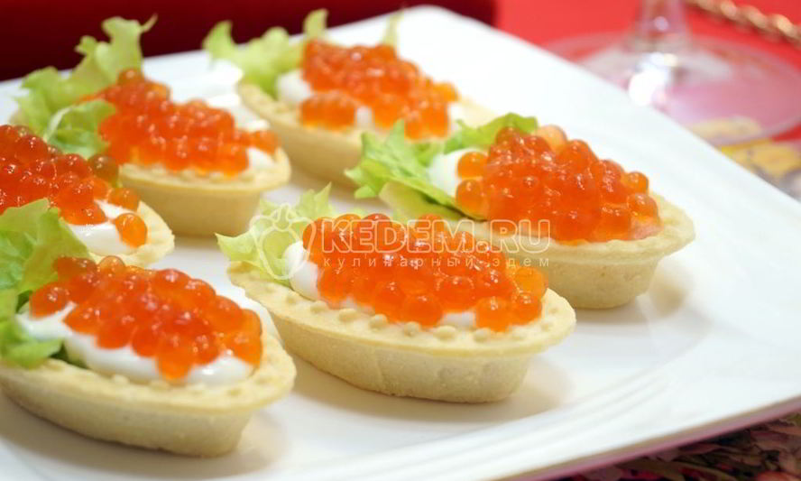 Рецепт тарталеток с икрой