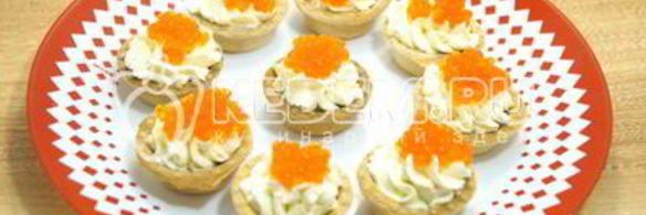 тарталетки с красной икрой