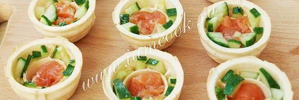 тарталетки с красной рыбой