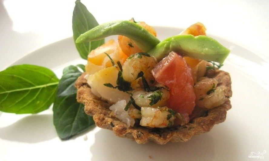 Рецепт тарталеток с креветками и авокадо