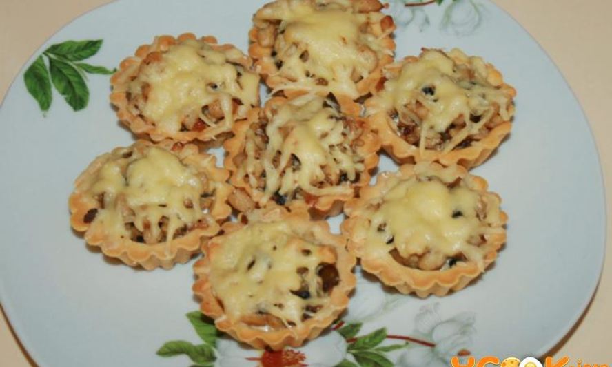 Рецепт тарталеток с курицей и грибами