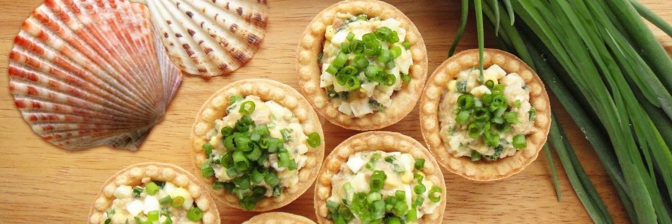 Тарталетки с начинкой из печени трески