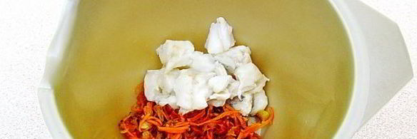 тарталетки с палтусом и овощами