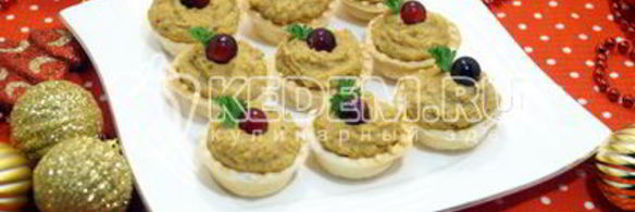 тарталетки с паштетом из фасоли