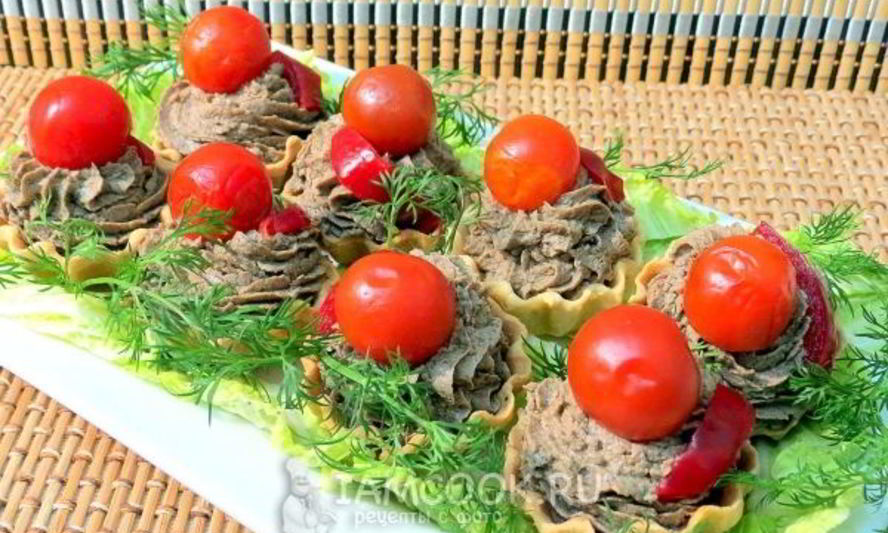 Рецепт тарталеток с печеночно-грибной начинкой