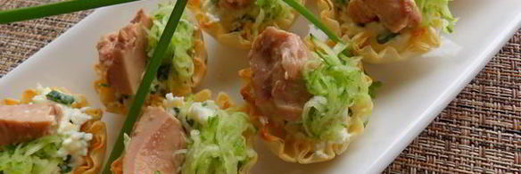 тарталетки с печенью трески