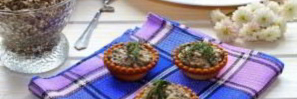 тарталетки с шампиньонами