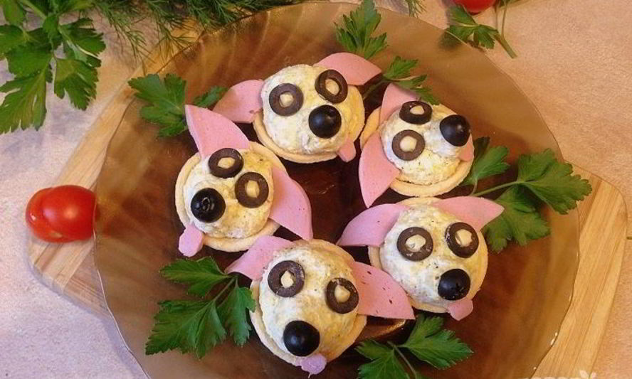 Рецепт закуски в тарталетках собачки