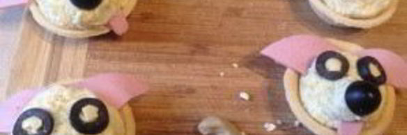 закуска в тарталетках собачки