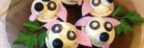 закуска в тарталетках собачки