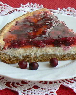 Клюквенный тарт с творожным сыром