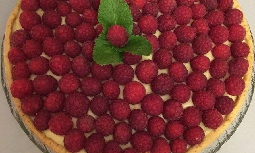 Рецепт малинового тарта с заварным кремом