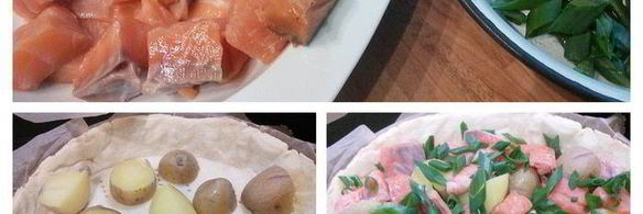 тарт с лососем и картофелем