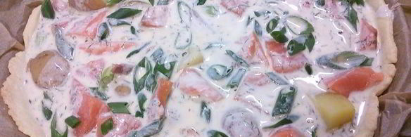 тарт с лососем и картофелем