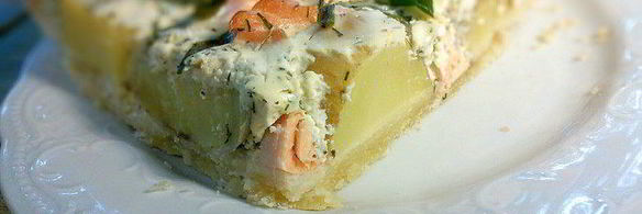 тарт с лососем и картофелем