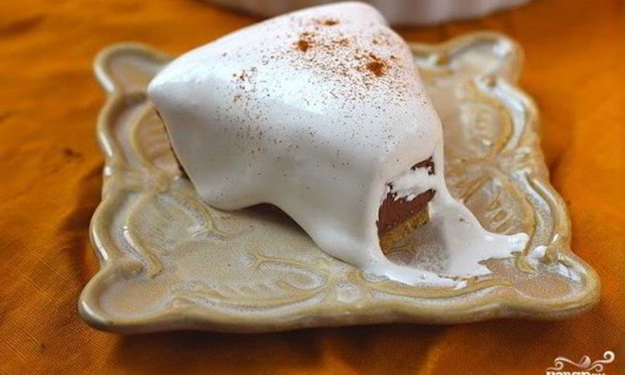 Рецепт тарта с шоколадной начинкой и белковым кремом