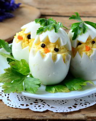 Вареные яйца на Пасху Цыплята