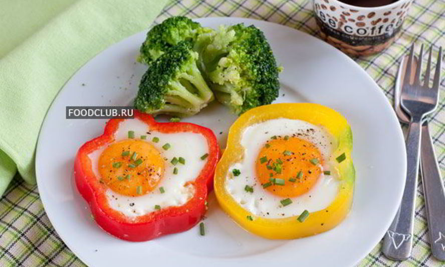 Рецепт яичницы глазунья в перце