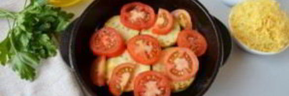 яичница с кабачками и помидорами