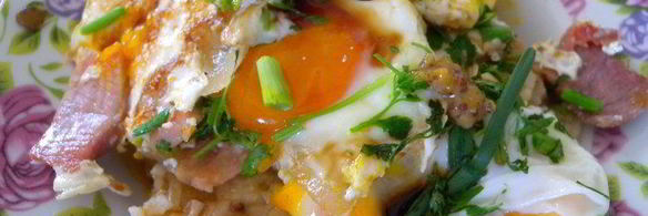 яичница с прошутто и зеленью