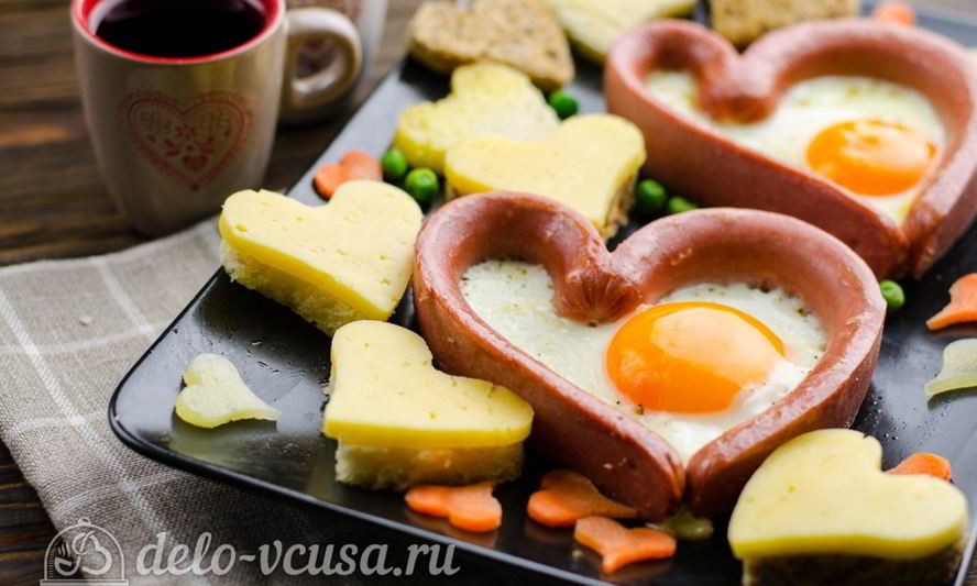 Рецепт яичницы сердце
