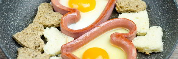 яичница сердце