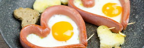 яичница сердце