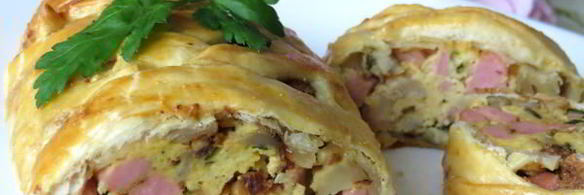 яичница в слоеном тесте к завтраку