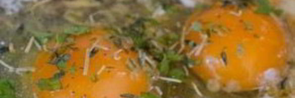 запеченная яичница с зеленью