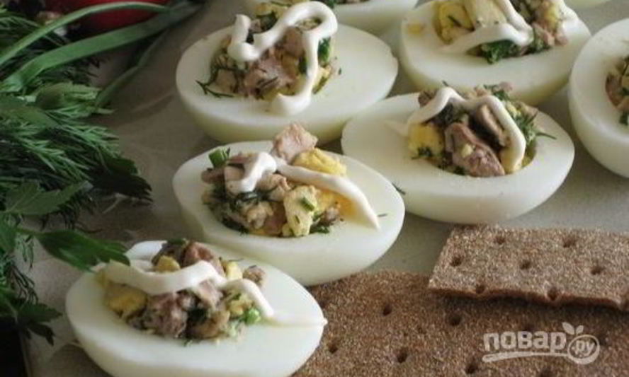 Рецепт яиц с печенью трески