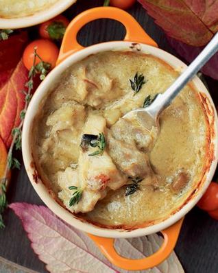 Жюльен из цесарки с шампиньонами