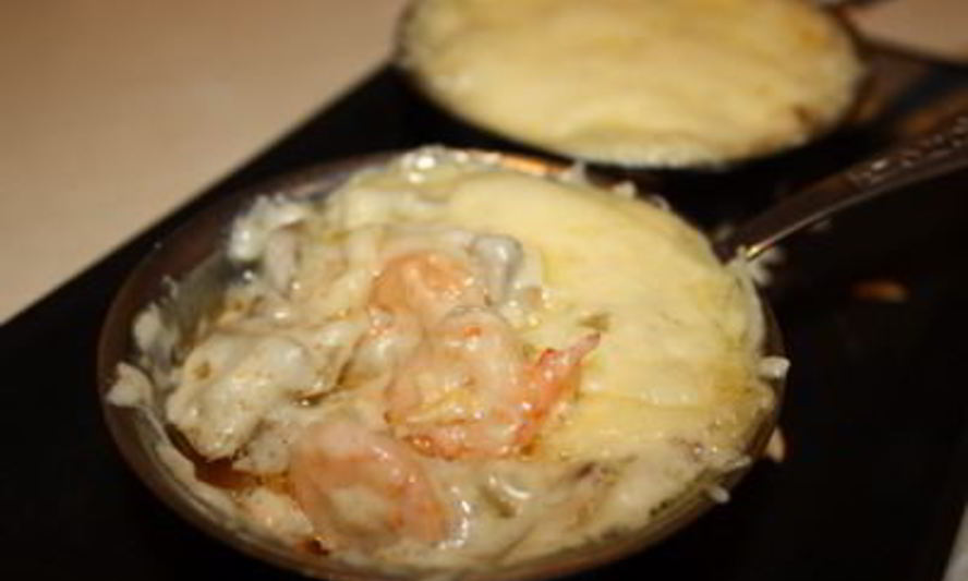 Рецепт жюльена с мидиями и креветками